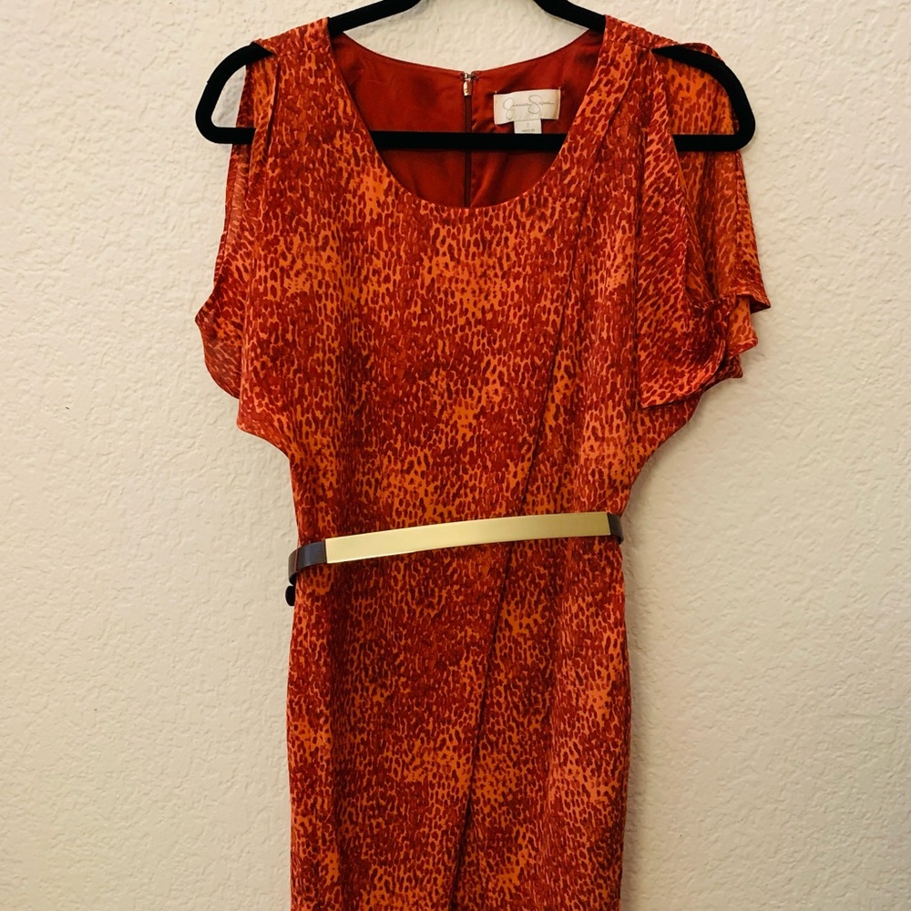 Jessica Simpson size 2 dress with gold belt.
